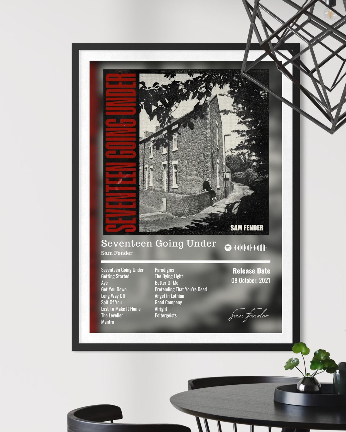 Seventeen Going Under - Sam Fender Inspired Album Poster - USA