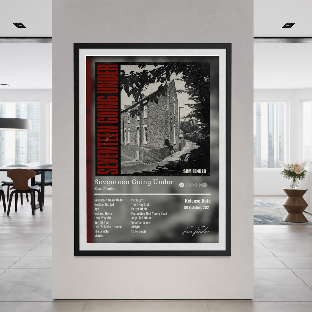 Seventeen Going Under - Sam Fender Inspired Album Poster - USA