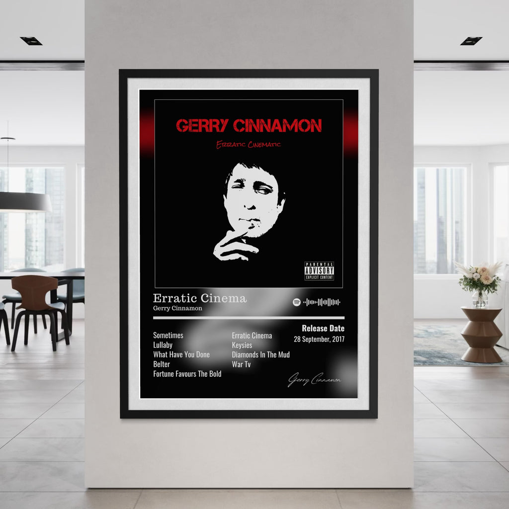 Erratic Cinema - Gerry Cinnamon Inspired Album Poster - USA
