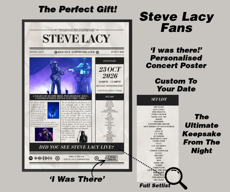 Steve Lacy - Personalised Newspaper Style Concert Poster (USA Tour)