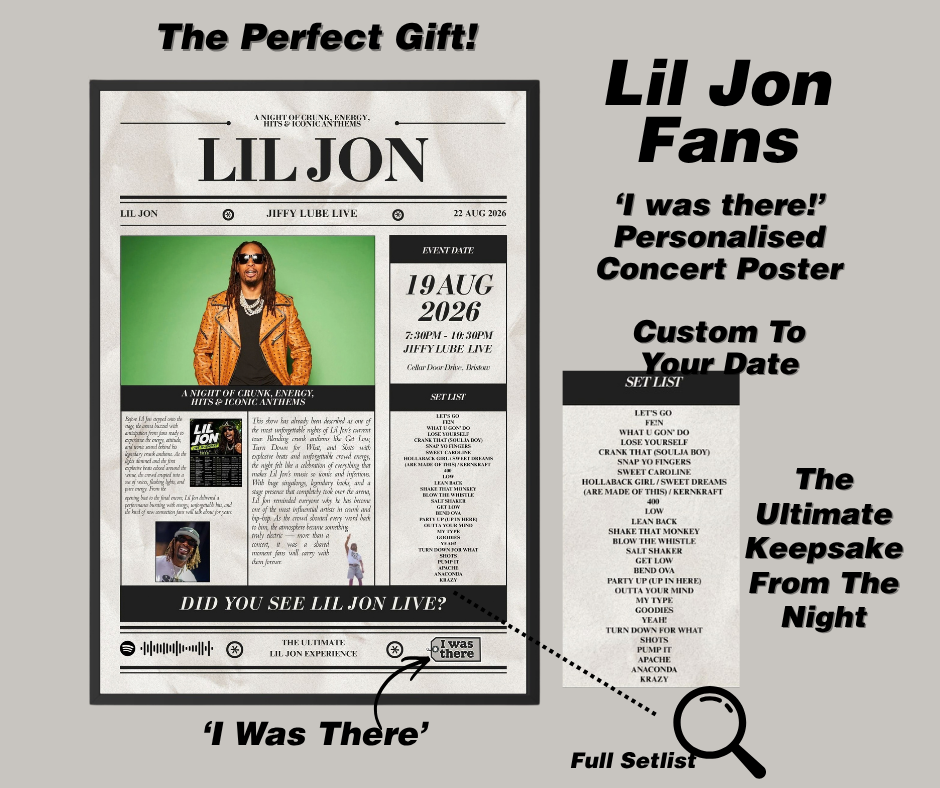 Lil Jon - Personalised Newspaper Style Concert Poster (USA Tour)