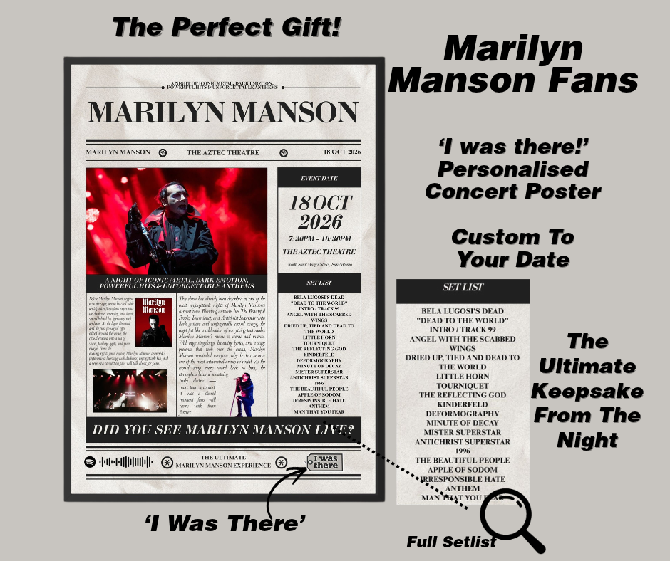 Marilyn Manson - Personalised Newspaper Style Concert Poster (USA Tour)