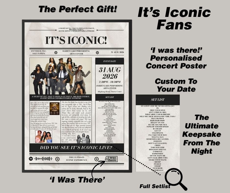 It's Iconic Tour - Personalised Newspaper Style Concert Poster (USA Tour)