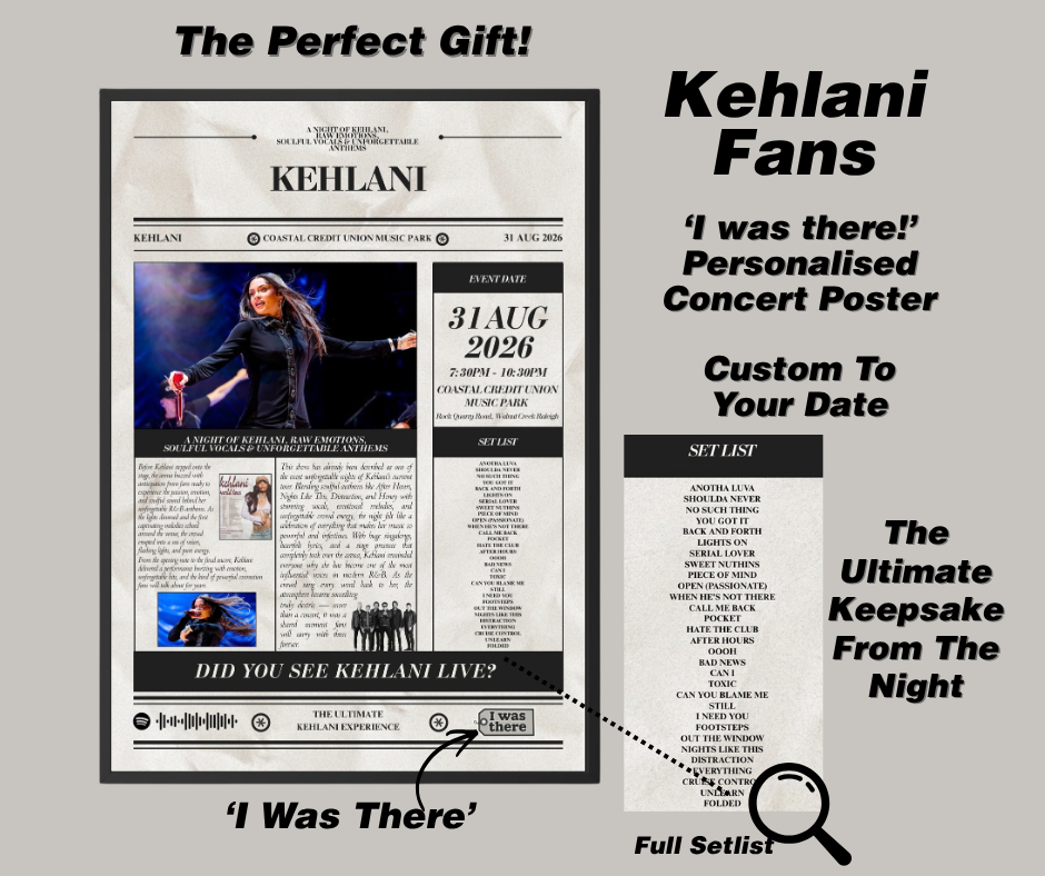 Kehlani - Personalised Newspaper Style Concert Poster (USA Tour)