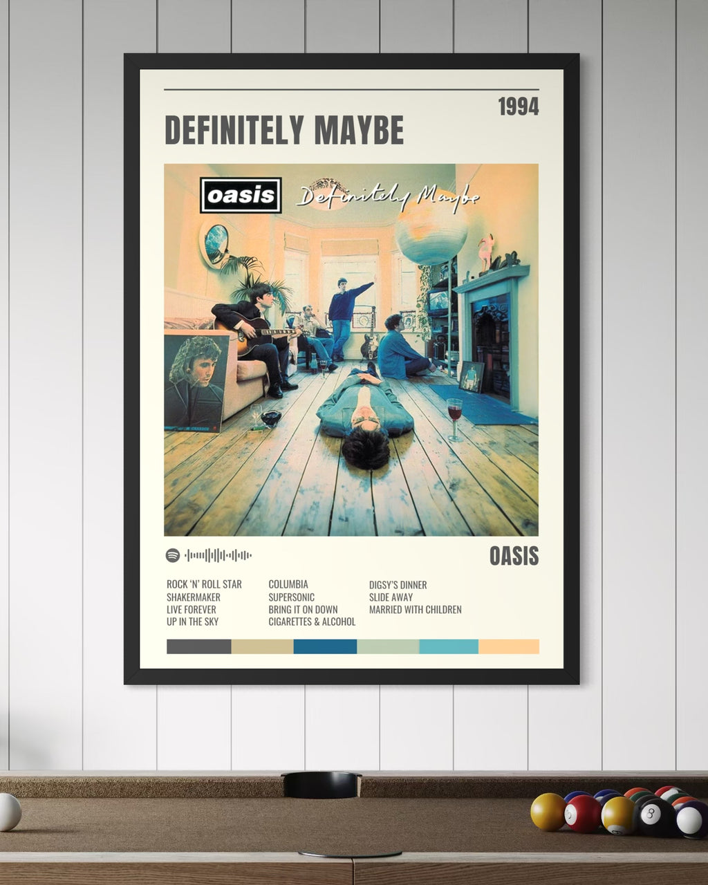 Definitely Maybe - Oasis Inspired Album Track Poster - USA