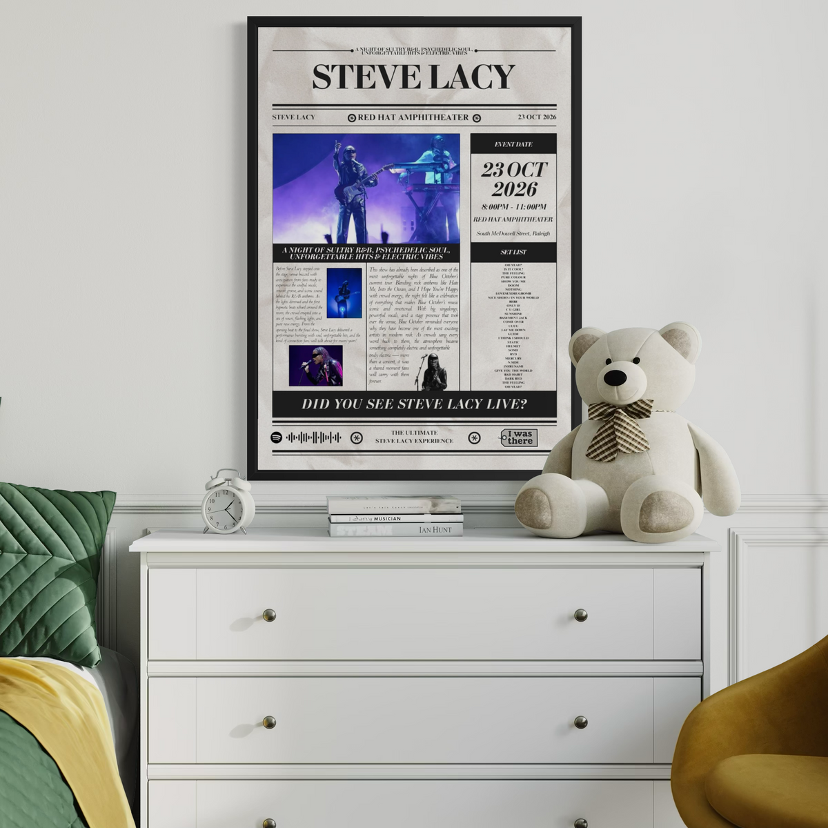 Steve Lacy - Personalised Newspaper Style Concert Poster (USA Tour)