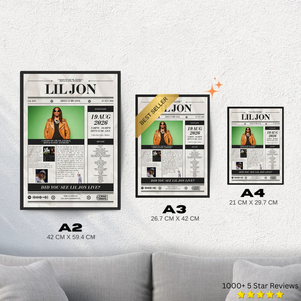 Lil Jon - Personalised Newspaper Style Concert Poster (USA Tour)