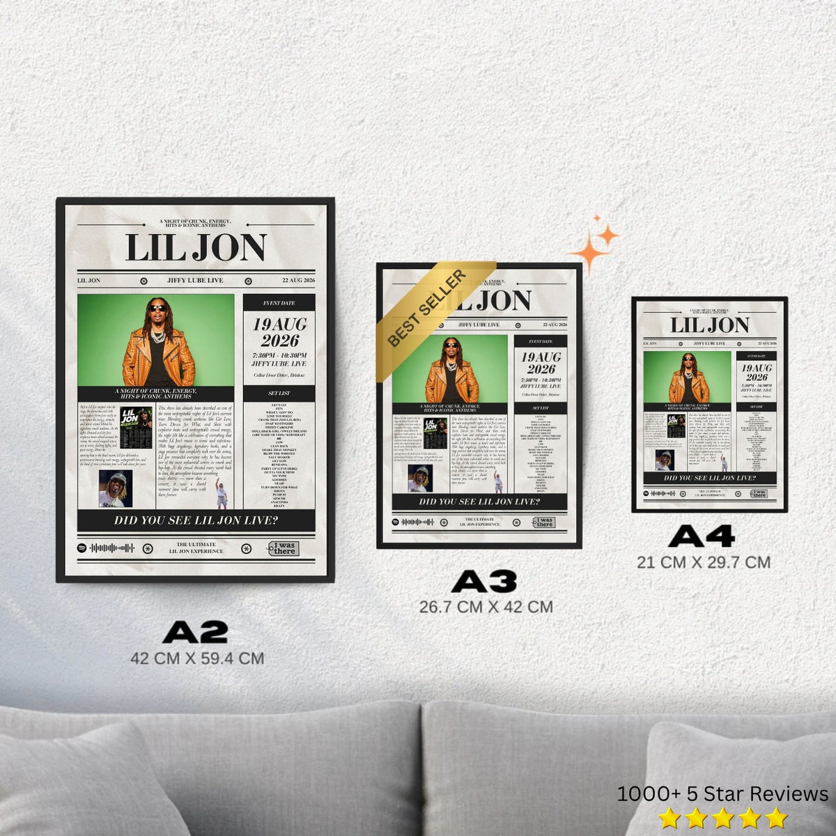 Lil Jon - Personalised Newspaper Style Concert Poster (USA Tour)