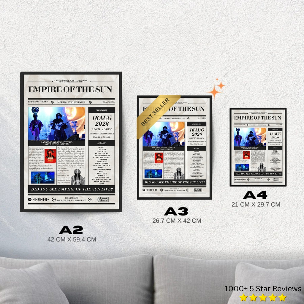 Empire of the Sun - Personalised Newspaper Style Concert Poster (USA Tour)