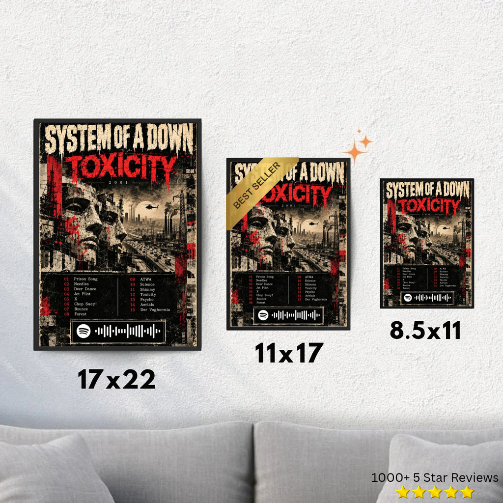 Toxicity - System of a Down Inspired Album Poster - USA