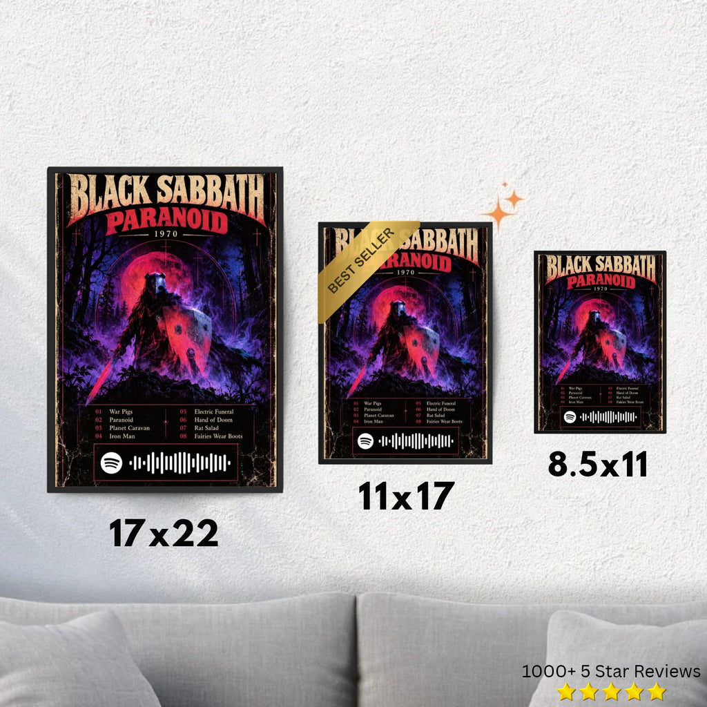 Paranoid - Black Sabbath Inspired Album Poster - USA