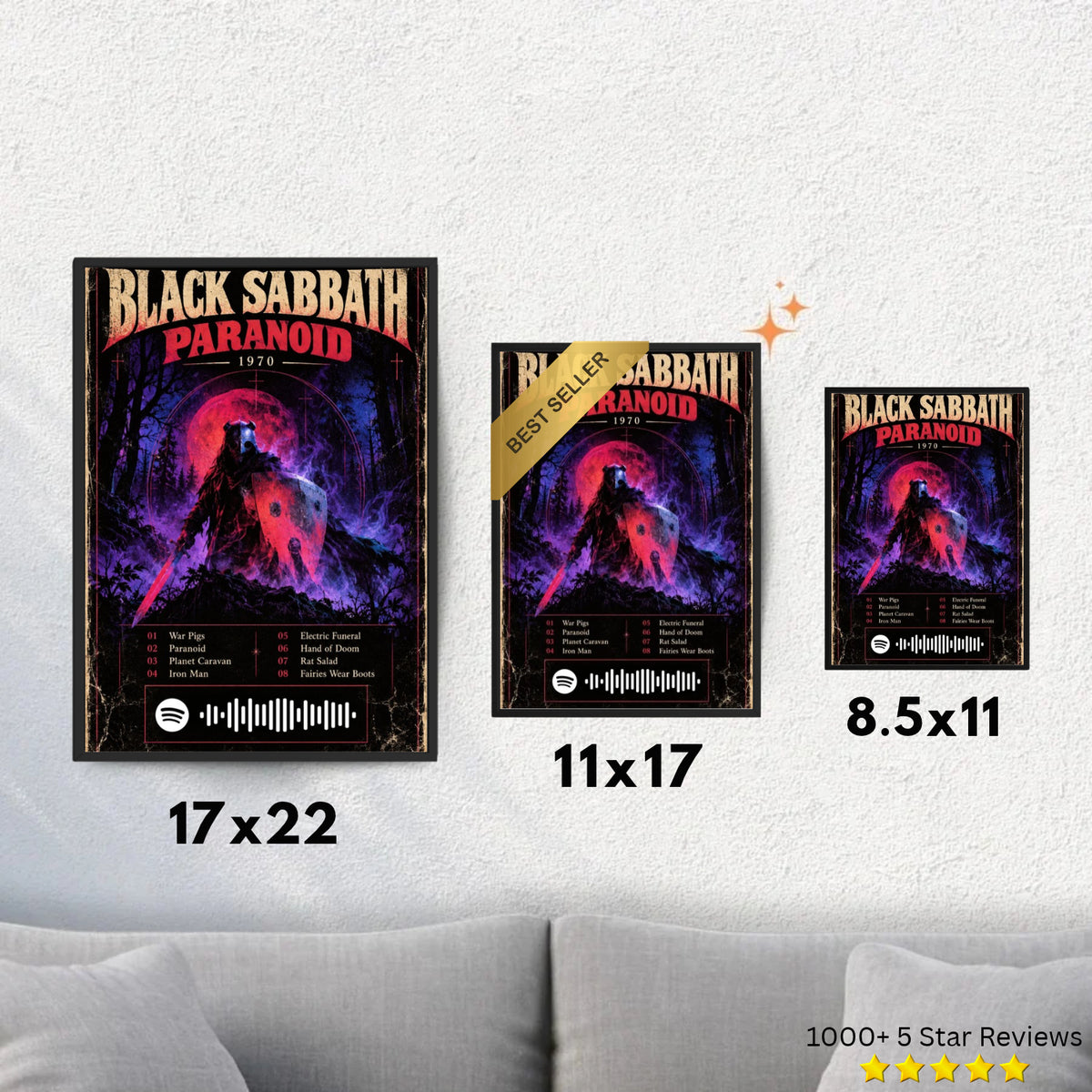 Paranoid - Black Sabbath Inspired Album Poster - USA