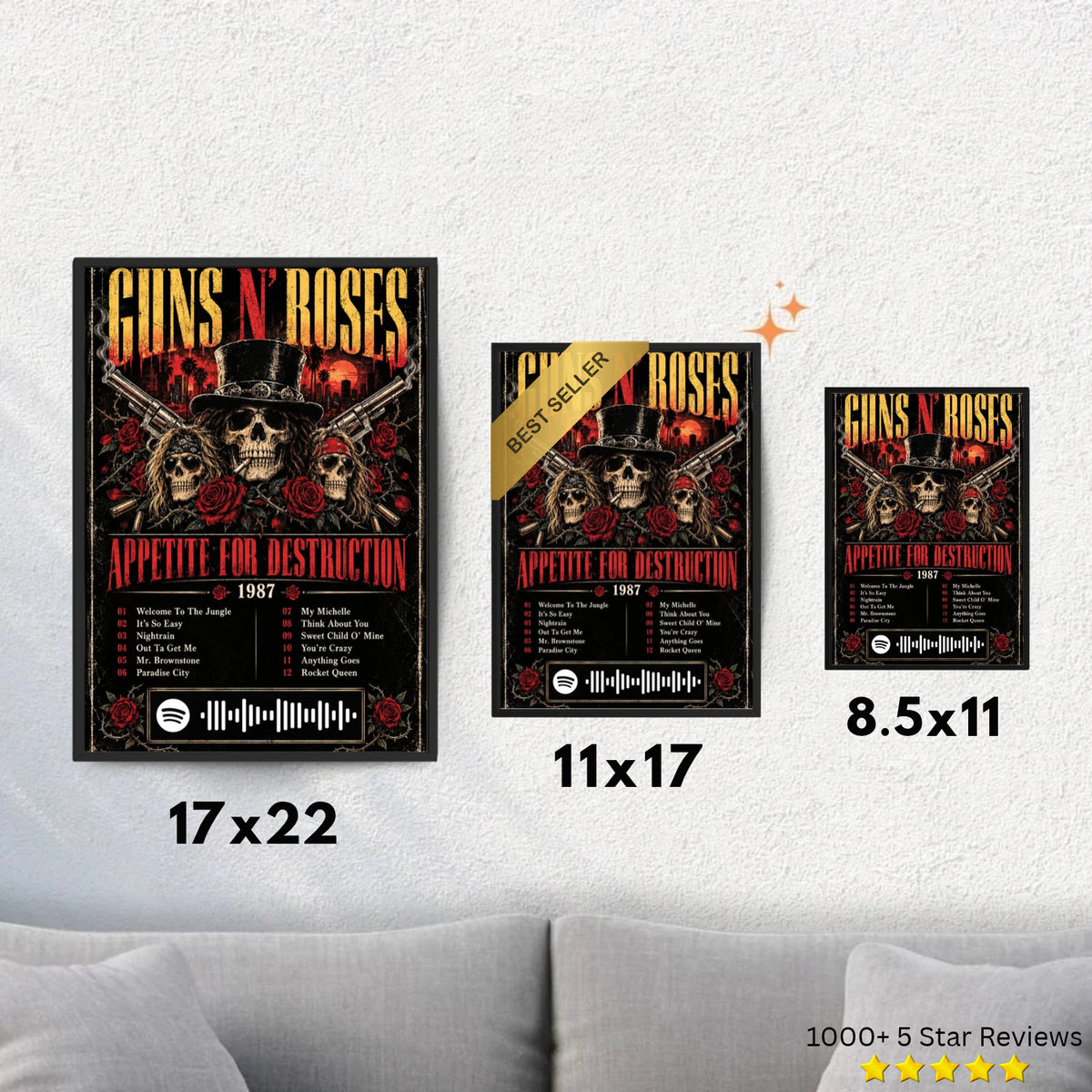 Appetite For Destruction - Guns N' Roses Album Poster USA