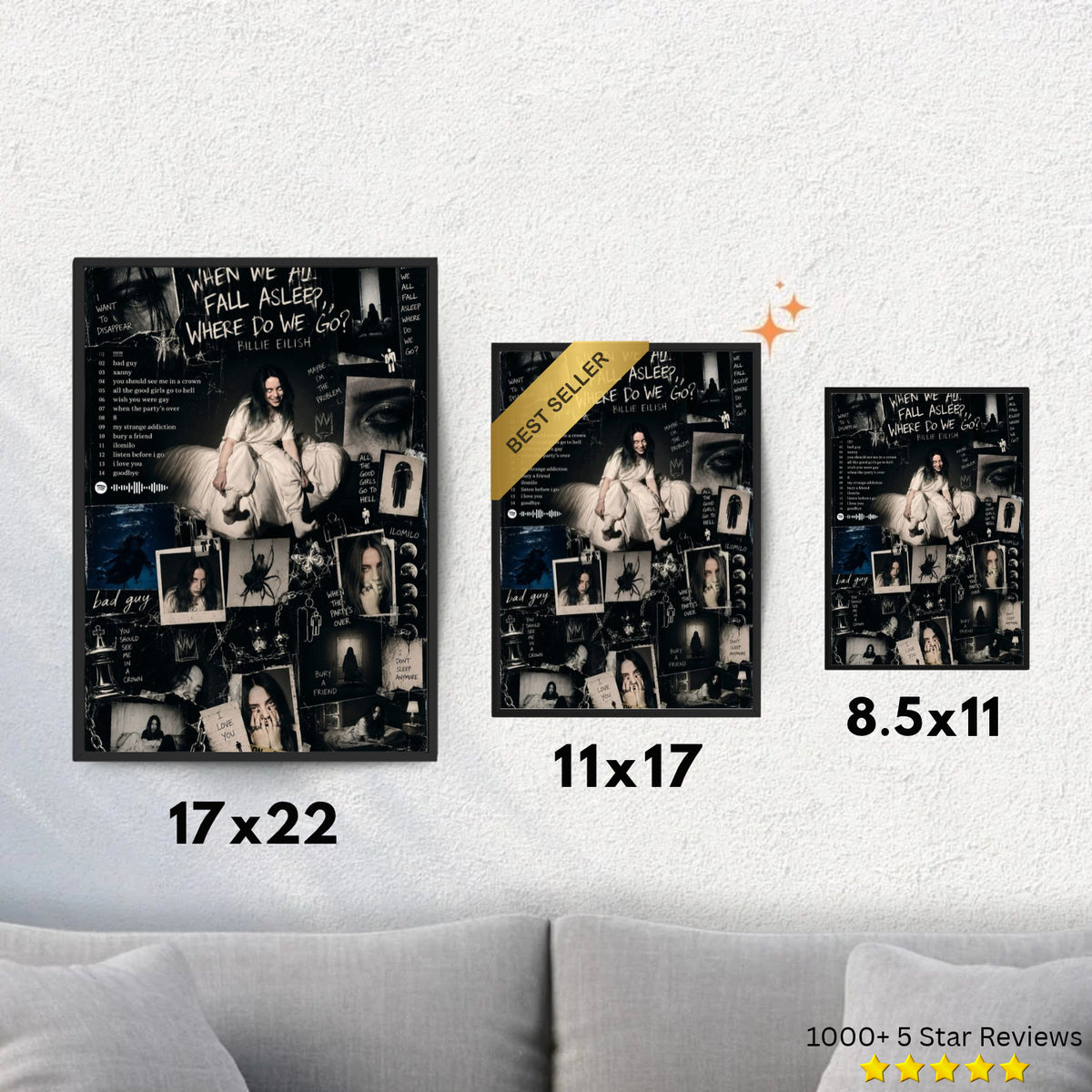 When We All Fall Asleep, Where Do We Go? - Billie Eilish Inspired Album Poster - USA