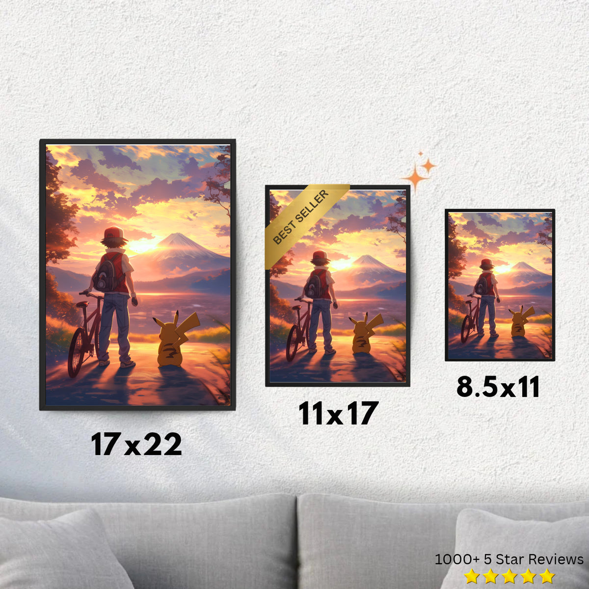 Ash & Pikachu Chasing Horizons - Pokemon Inspired Album Poster - USA