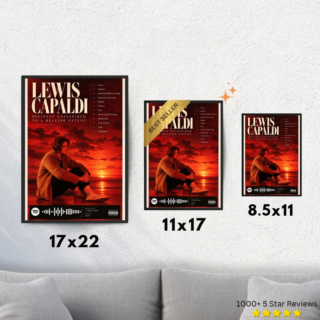 Divinely Uninspired to a Hellish Extent - Lewis Capaldi Inspired Album Poster - USA