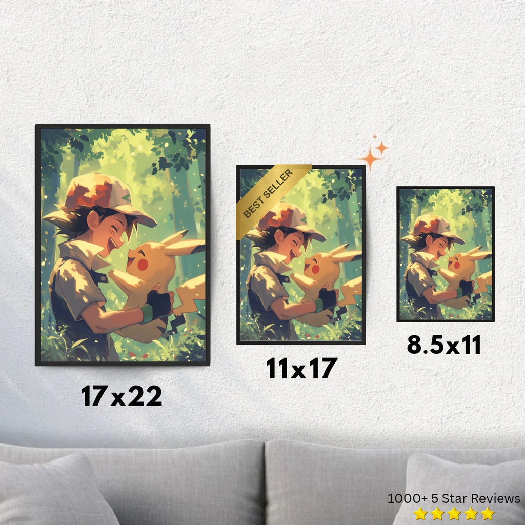 Ash & Pikachu Best Friends - Pokemon Inspired Album Poster - USA