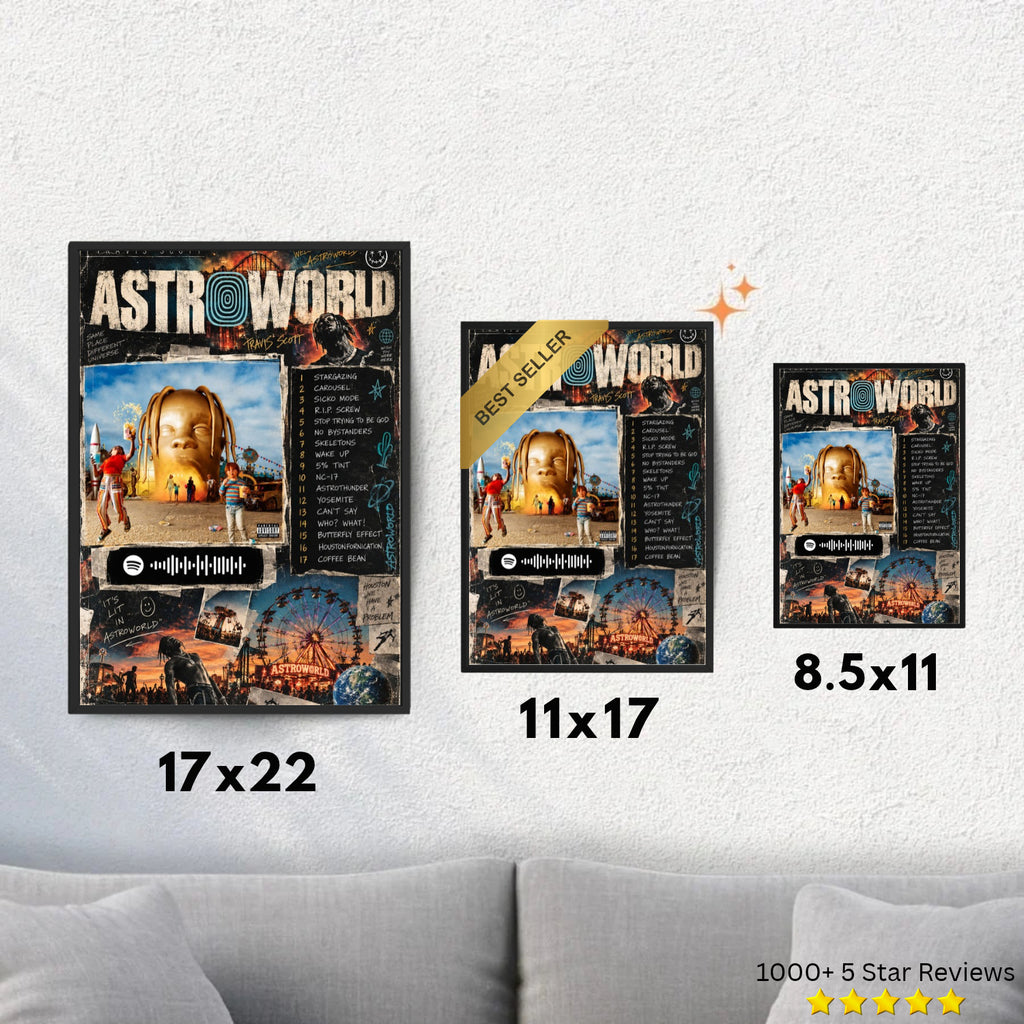 ASTROWORLD - Travis Scott Inspired Album Poster - USA