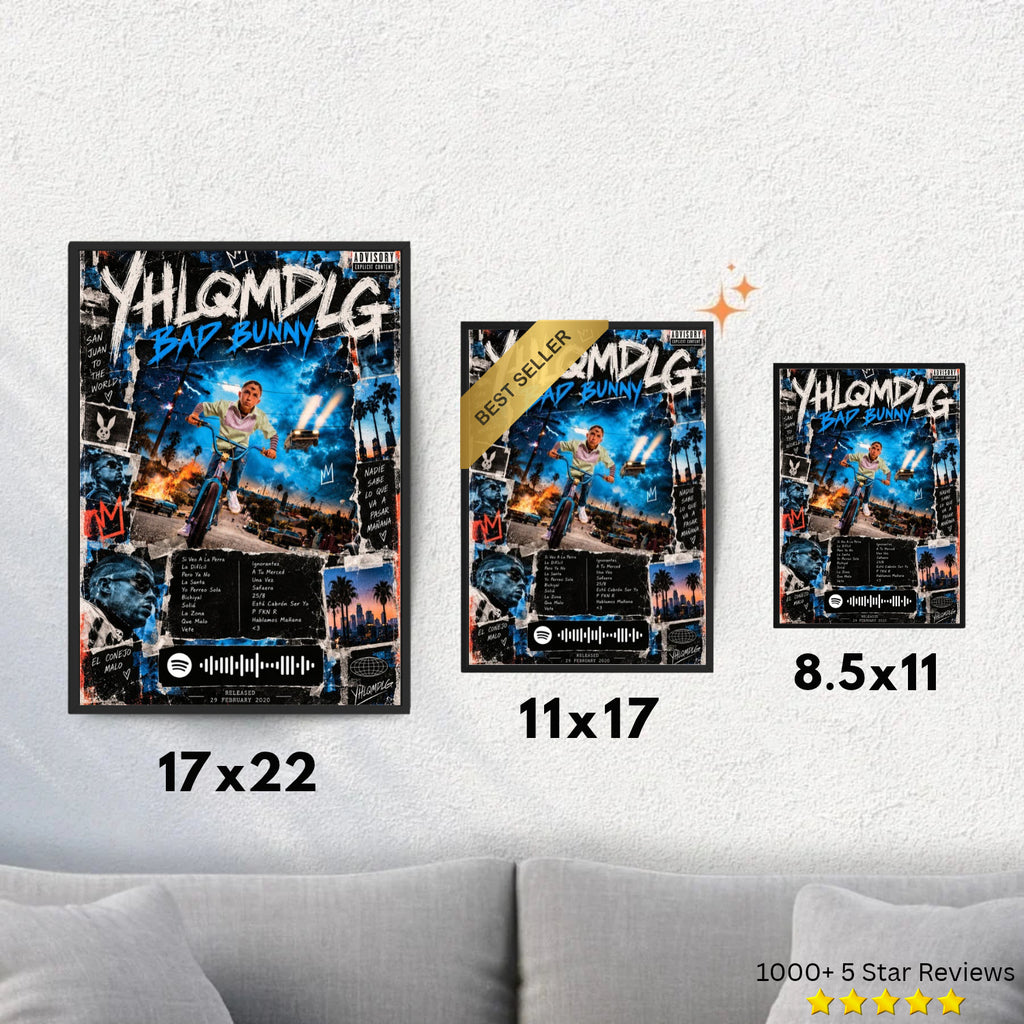 YHLQMDLG - Bad Bunny Inspired Album Poster - USA