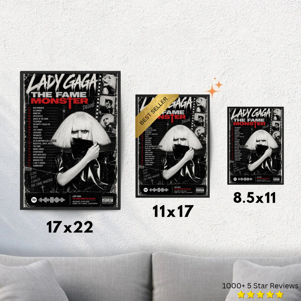 The Fame Monster - Lady Gaga Inspired Album Poster - USA
