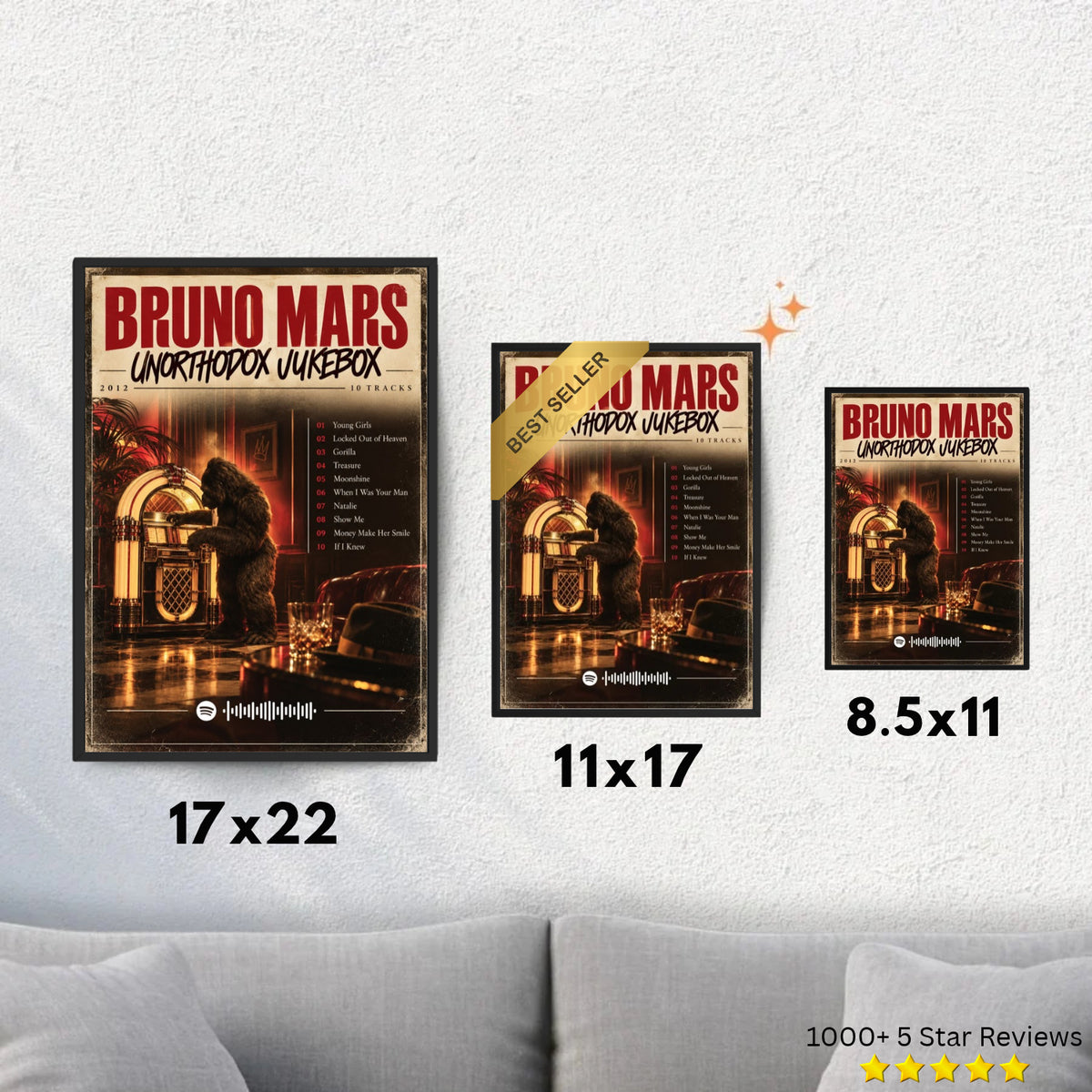 Unorthodox Jukebox - Bruno Mars Inspired Album Poster - USA