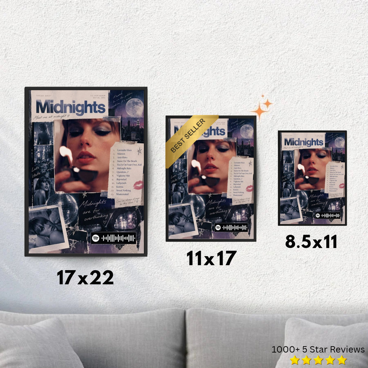 Midnights - Taylor Swift Inspired Album Poster - USA