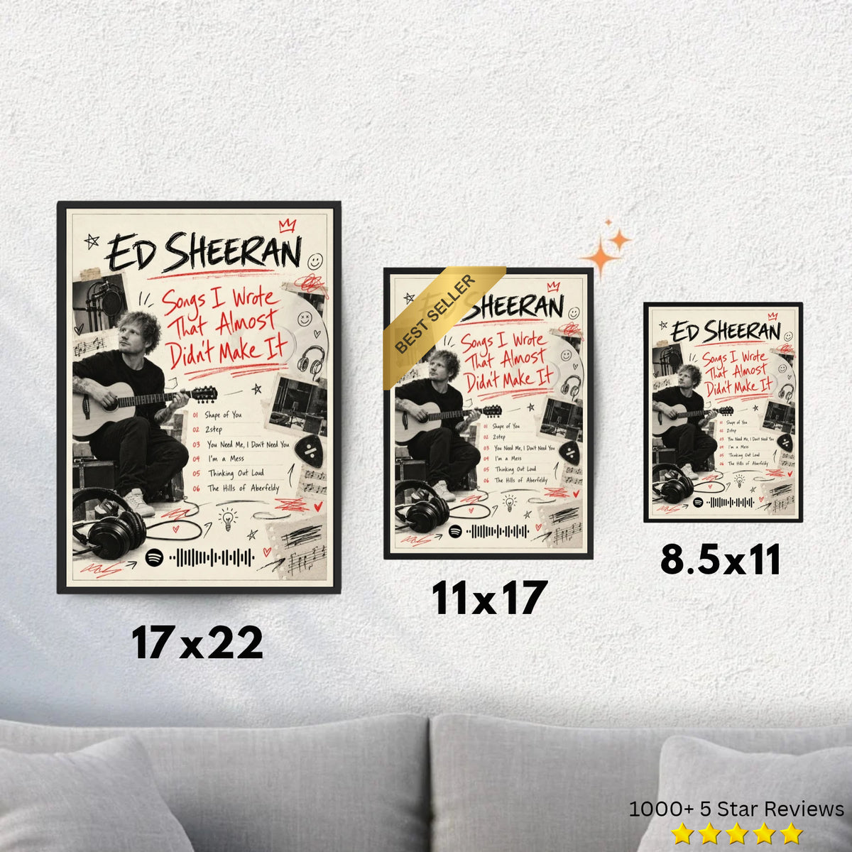 songs I wrote that almost didn't make it - Ed Sheeran Inspired Album Poster - USA