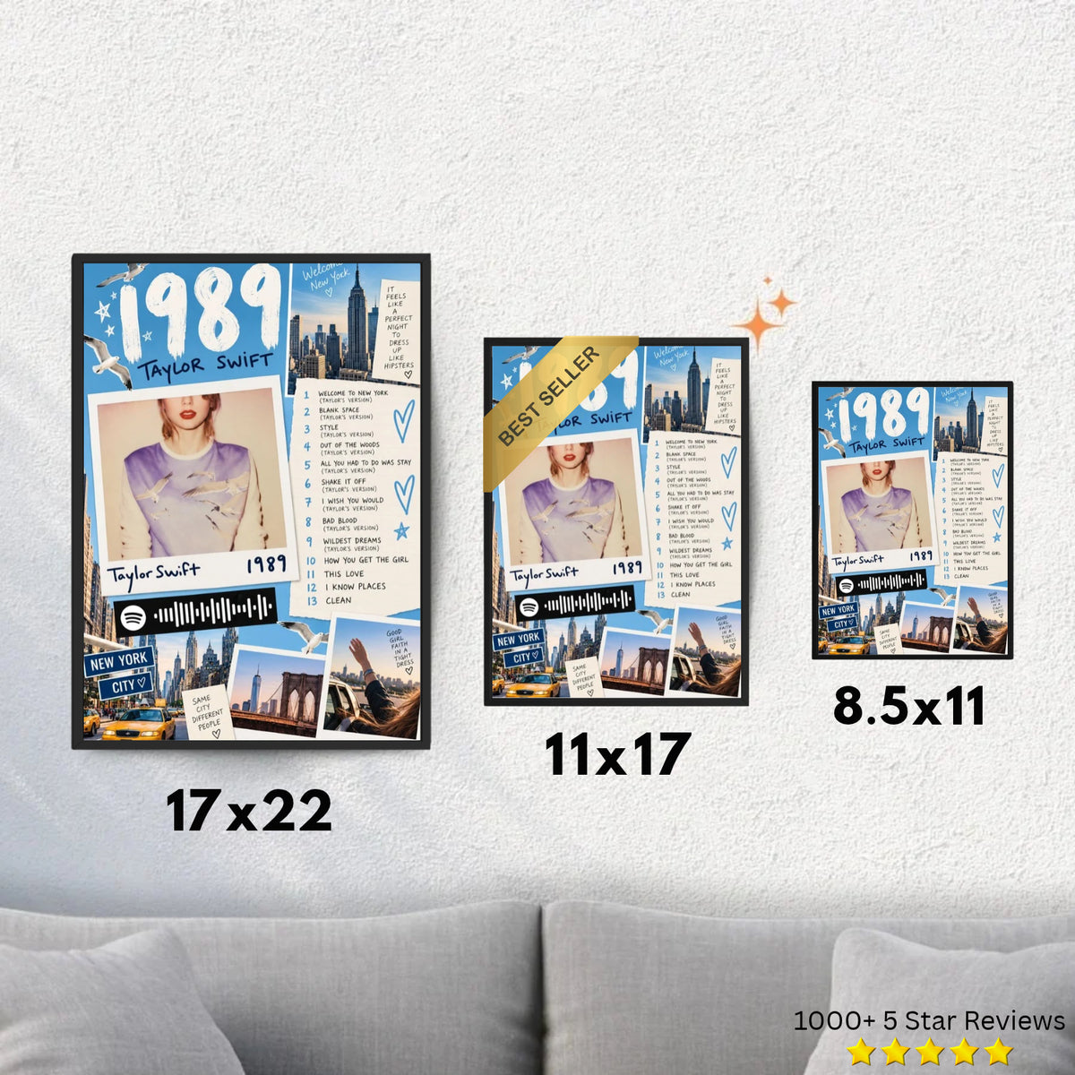 1989 - Taylor Swift Inspired Album Poster - USA