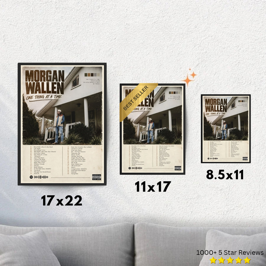 One Thing at a Time - Morgan Wallen Inspired Album Poster - USA