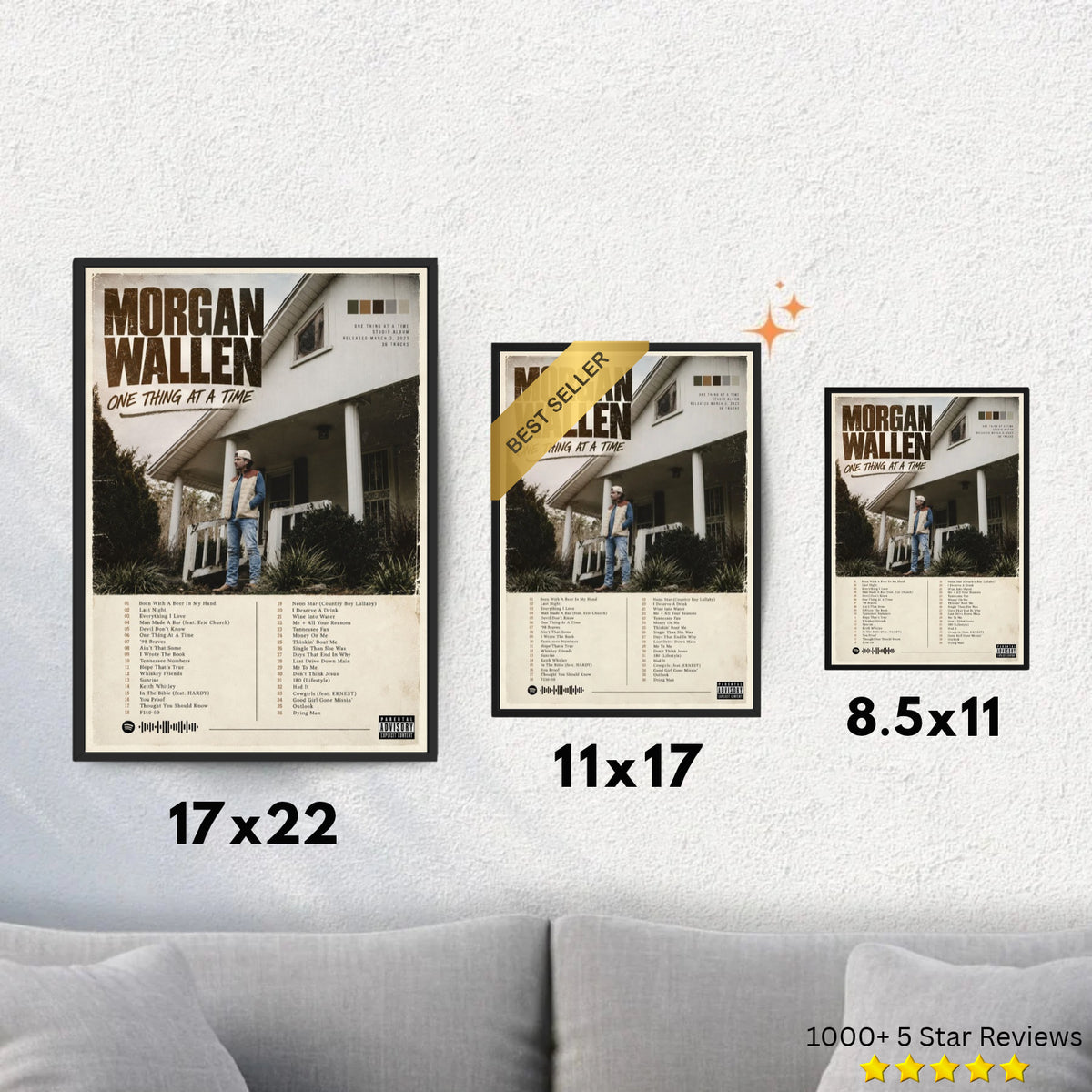 One Thing at a Time - Morgan Wallen Inspired Album Poster - USA