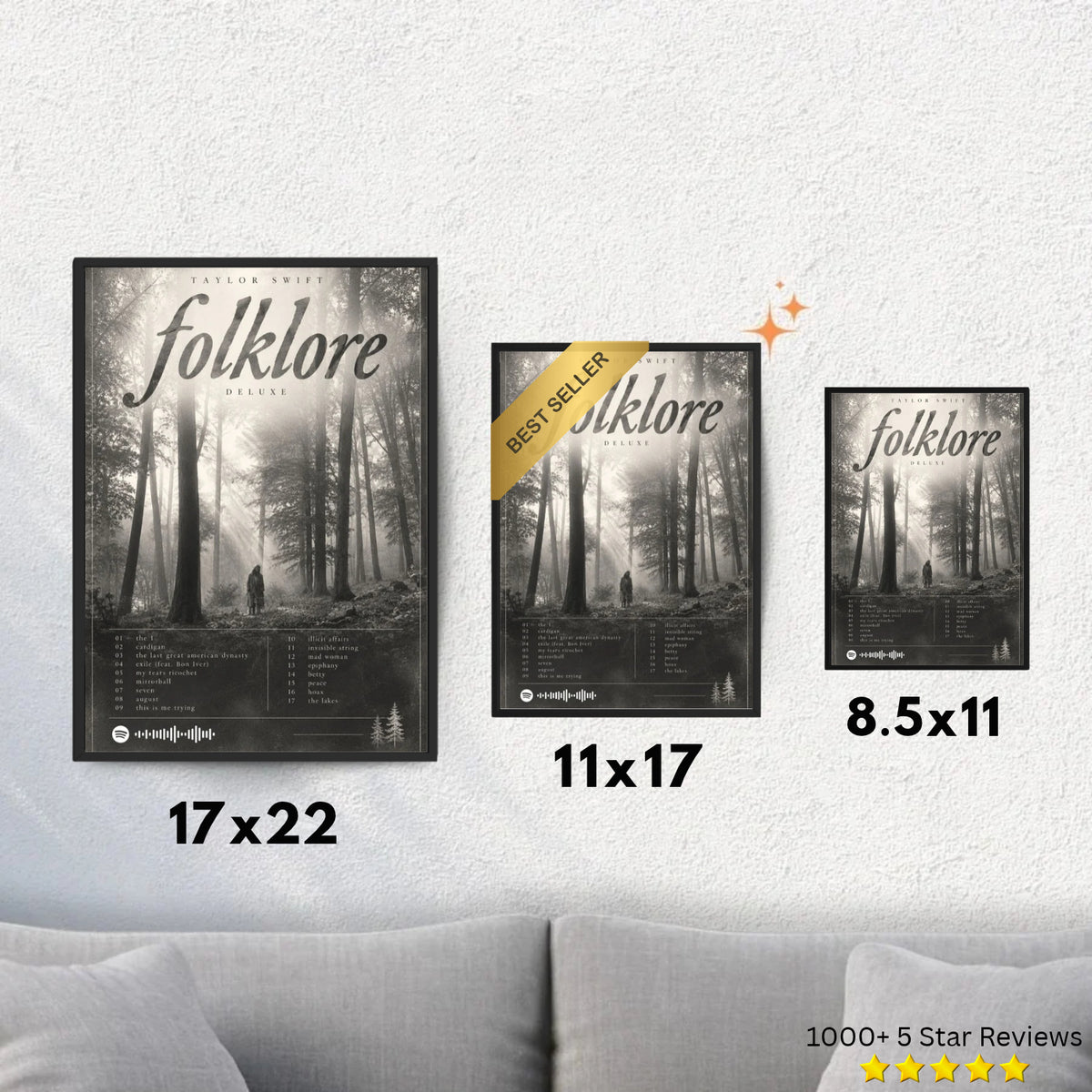 folklore - Taylor Swift Inspired Album Poster - USA