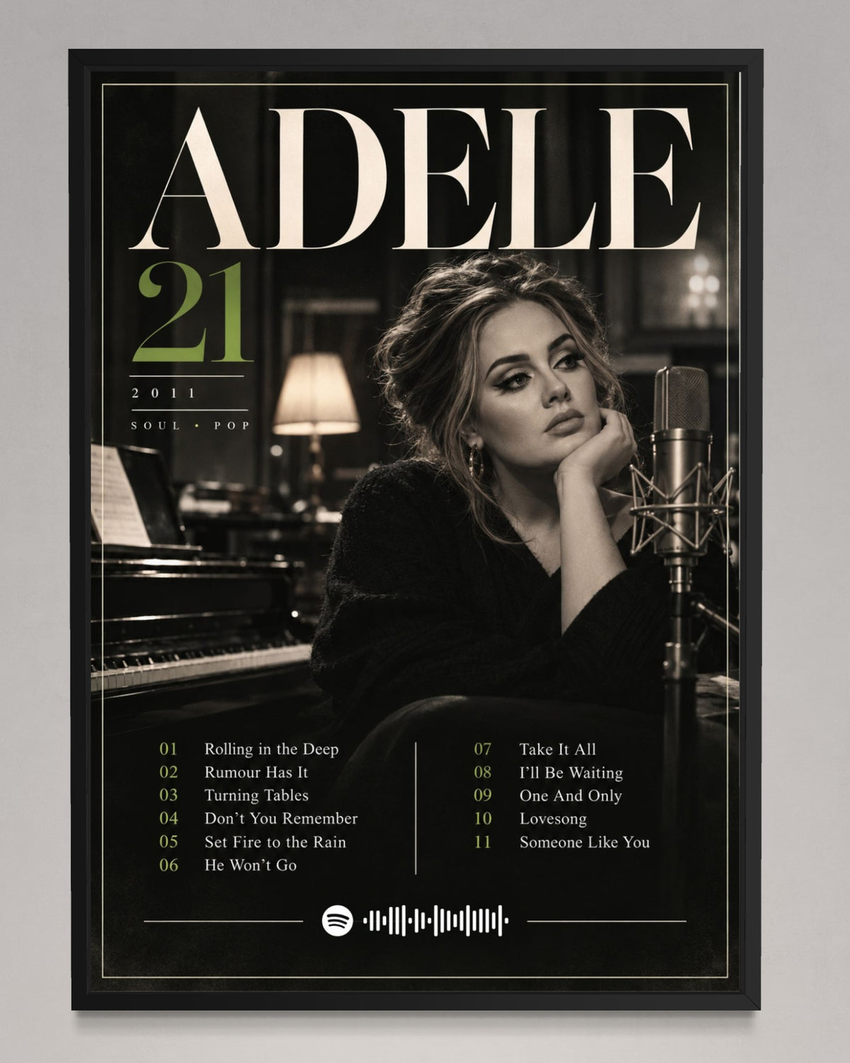 21 - Adele Inspired Album Poster - USA