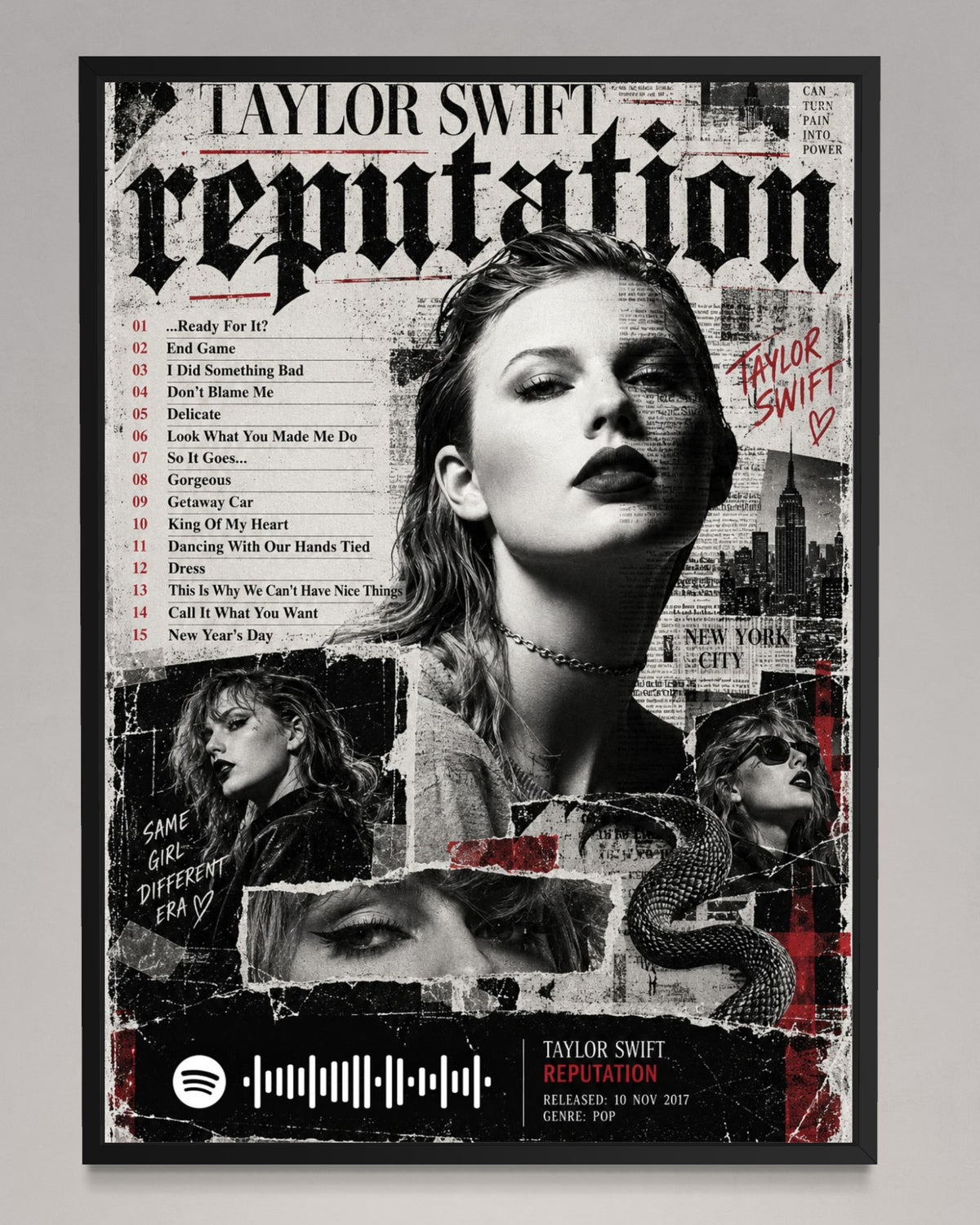 reputation - Taylor Swift Inspired Album Poster - USA