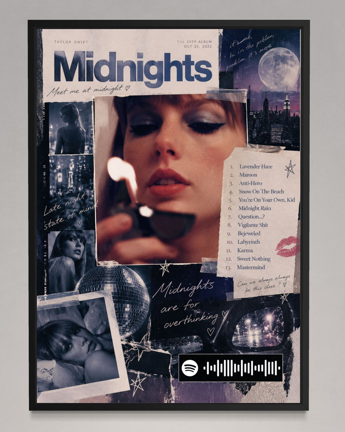 Midnights - Taylor Swift Inspired Album Poster - USA