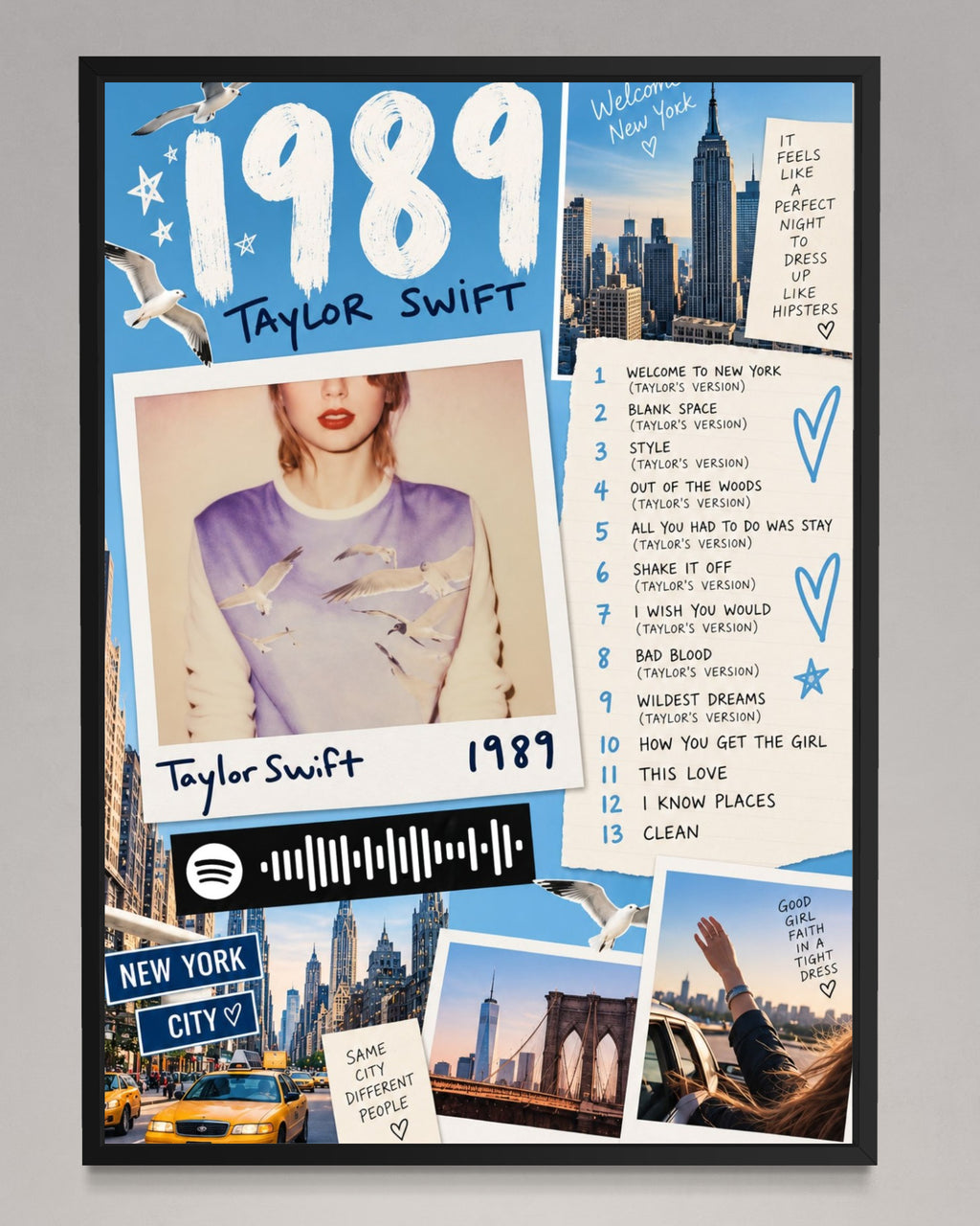 1989 - Taylor Swift Inspired Album Poster - USA