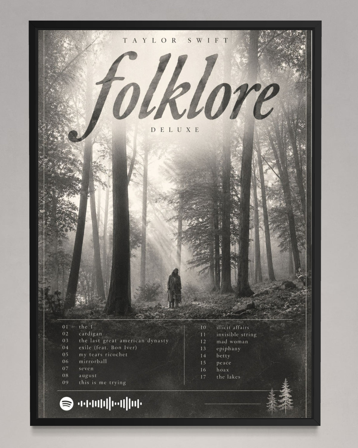 folklore - Taylor Swift Inspired Album Poster - USA
