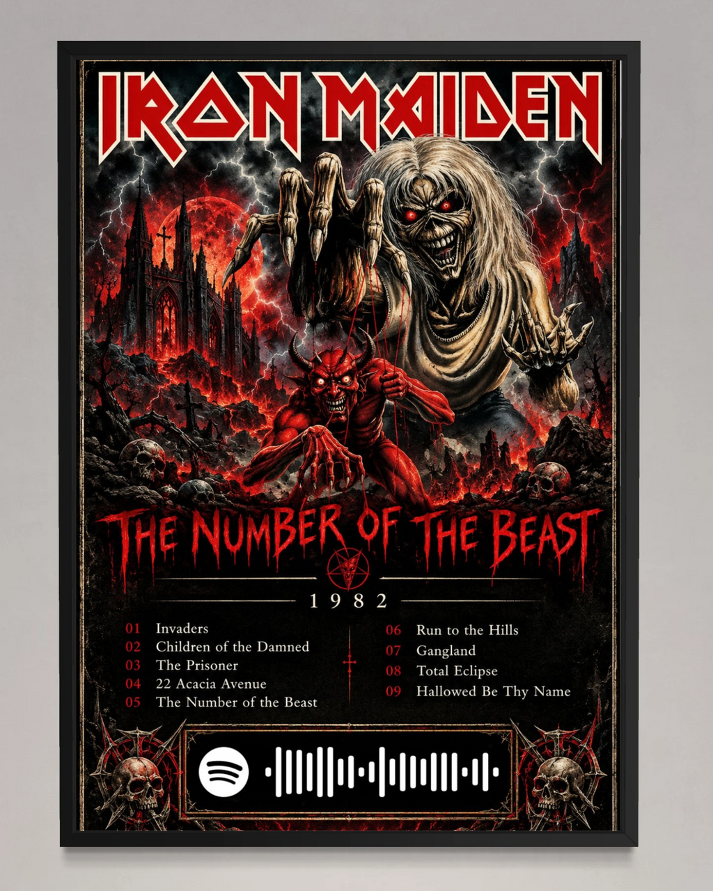 The Number of the Beast - Iron Maiden Inspired Album Poster - USA
