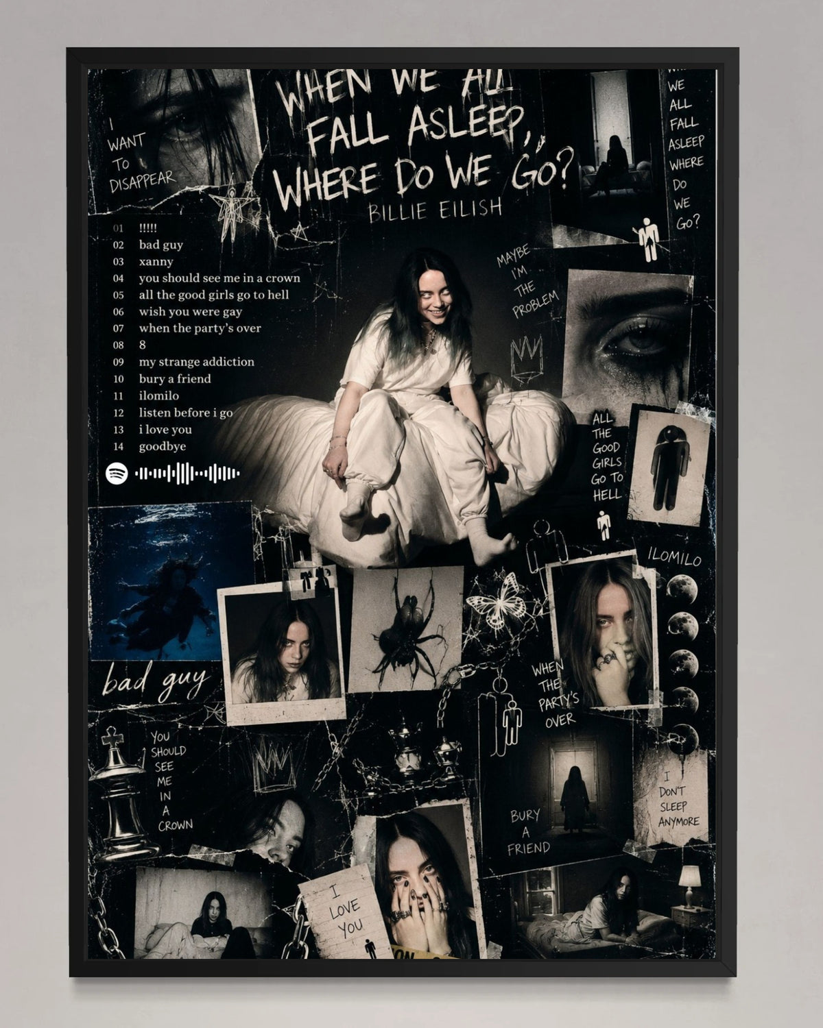 When We All Fall Asleep, Where Do We Go? - Billie Eilish Inspired Album Poster - USA
