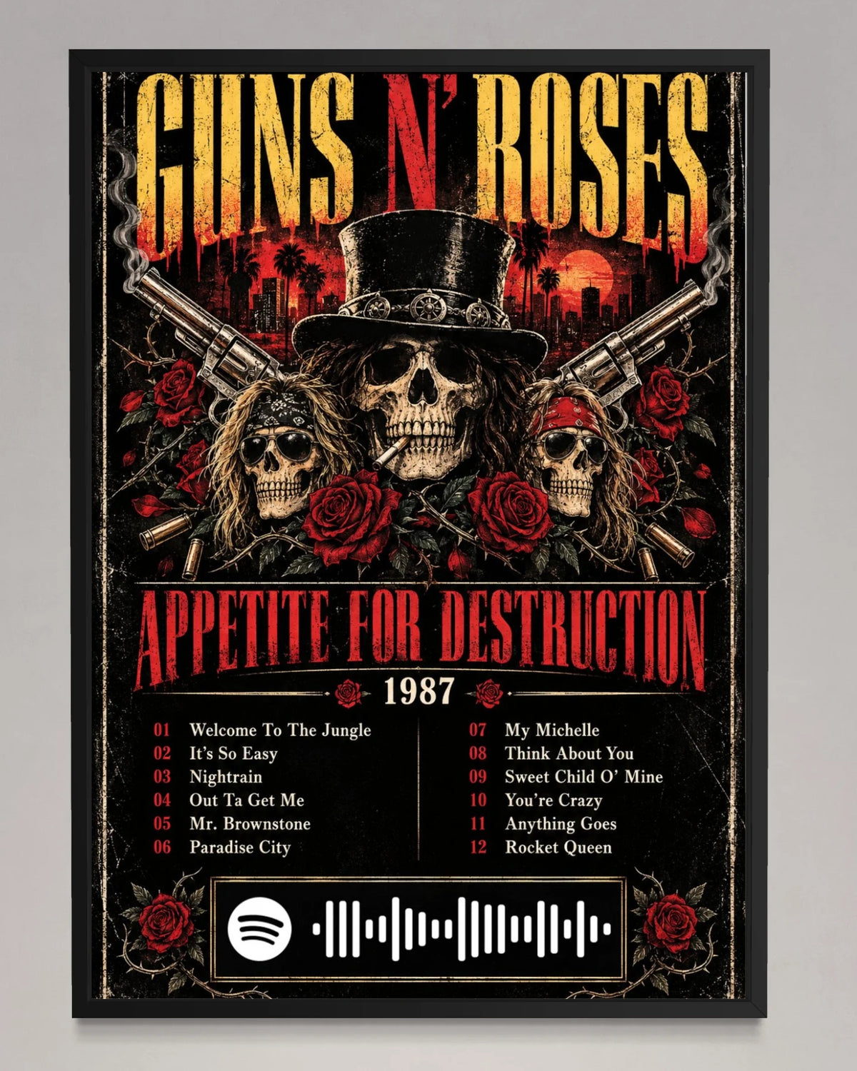 Appetite For Destruction - Guns N' Roses Album Poster USA