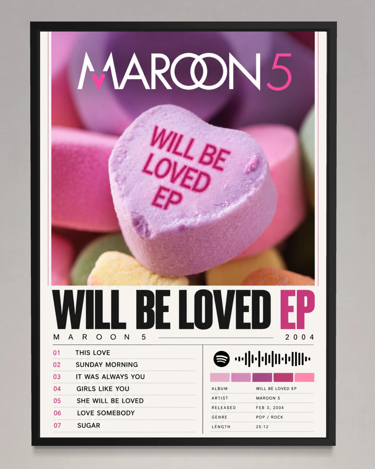 The Will Be Loved EP - Maroon 5 Inspired Album Poster - USA