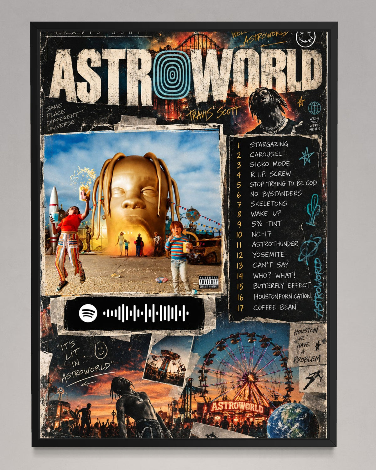 ASTROWORLD - Travis Scott Inspired Album Poster - USA