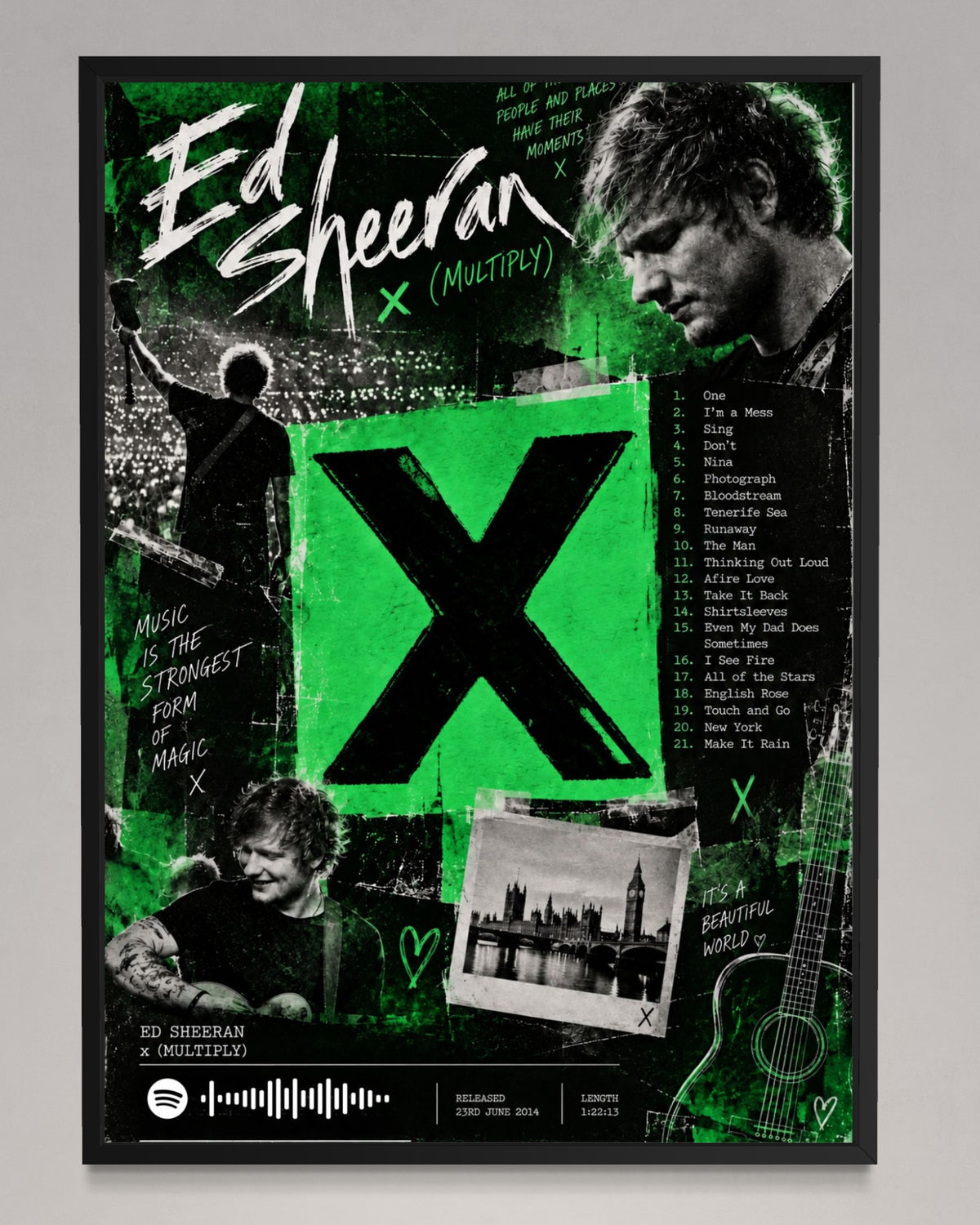 × - Ed Sheeran Inspired Album Poster - USA