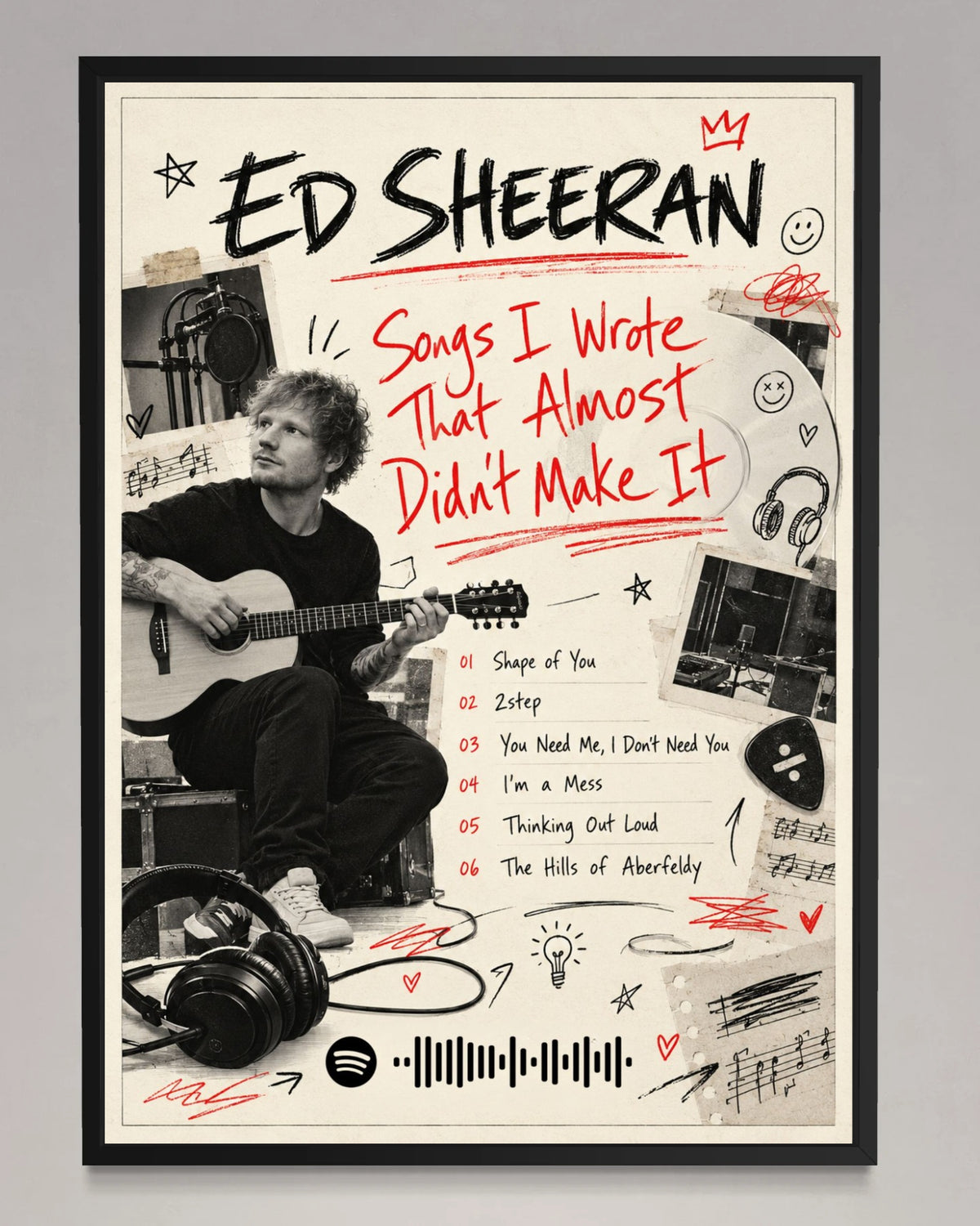 songs I wrote that almost didn't make it - Ed Sheeran Inspired Album Poster - USA