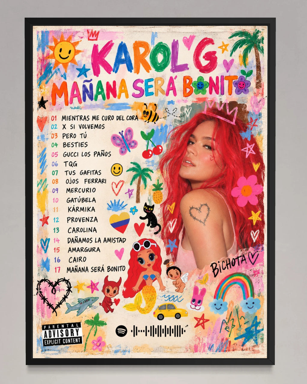 MAÑANA SERÁ BONITO - KAROL G Inspired Album Poster - USA