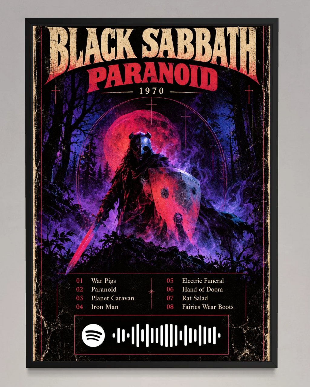 Paranoid - Black Sabbath Inspired Album Poster - USA