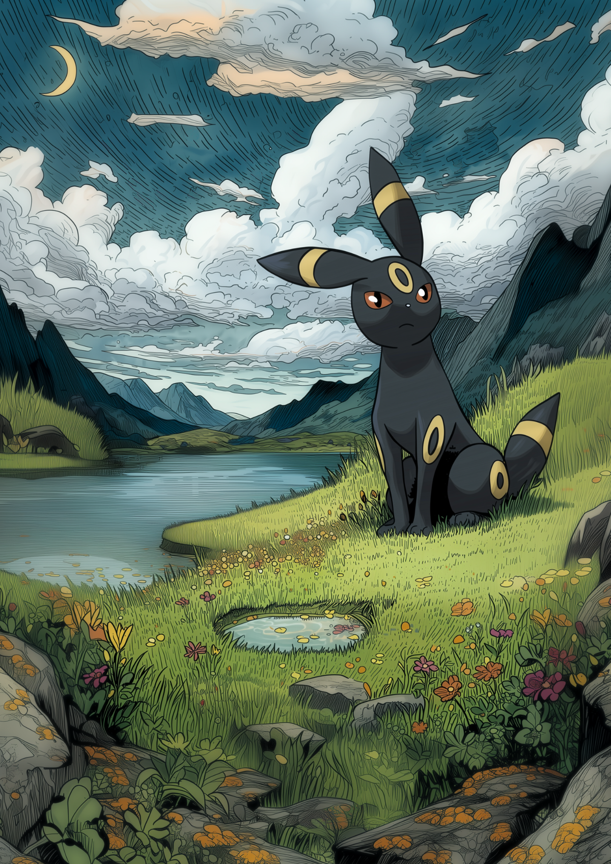 Umbreon - Pokemon Inspired Album Poster - USA