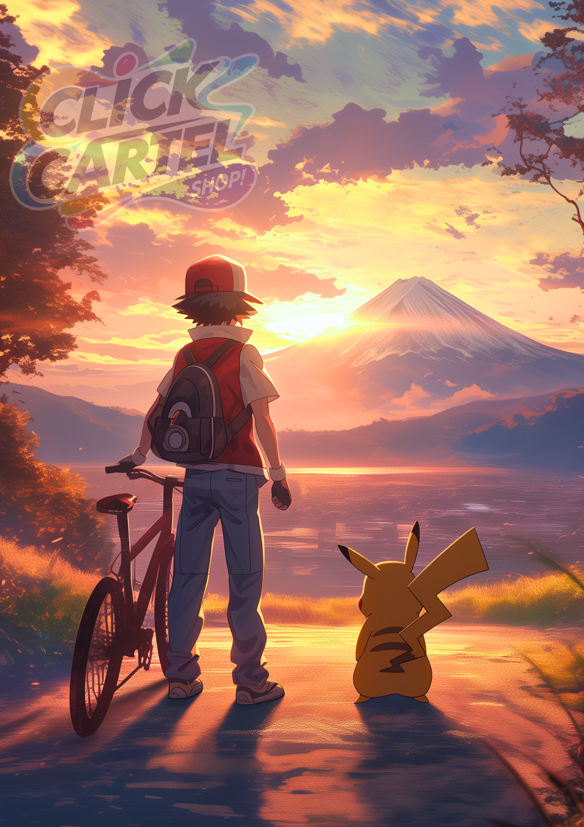 Ash & Pikachu Chasing Horizons - Pokemon Inspired Album Poster - USA