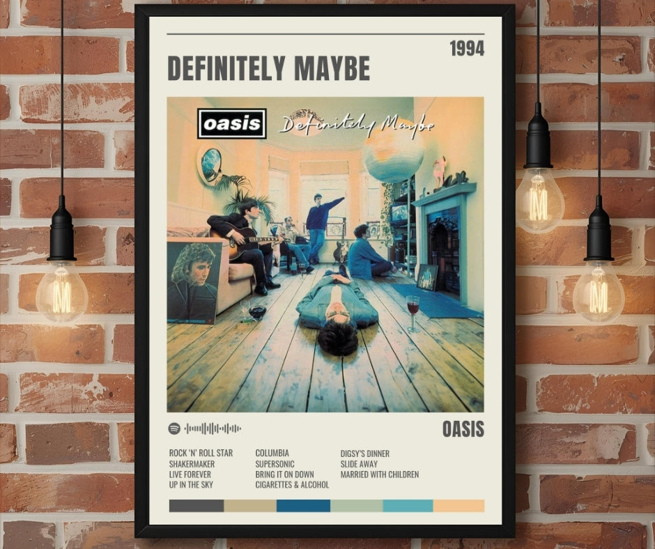 Definitely Maybe - Oasis Inspired Album Track Poster - USA