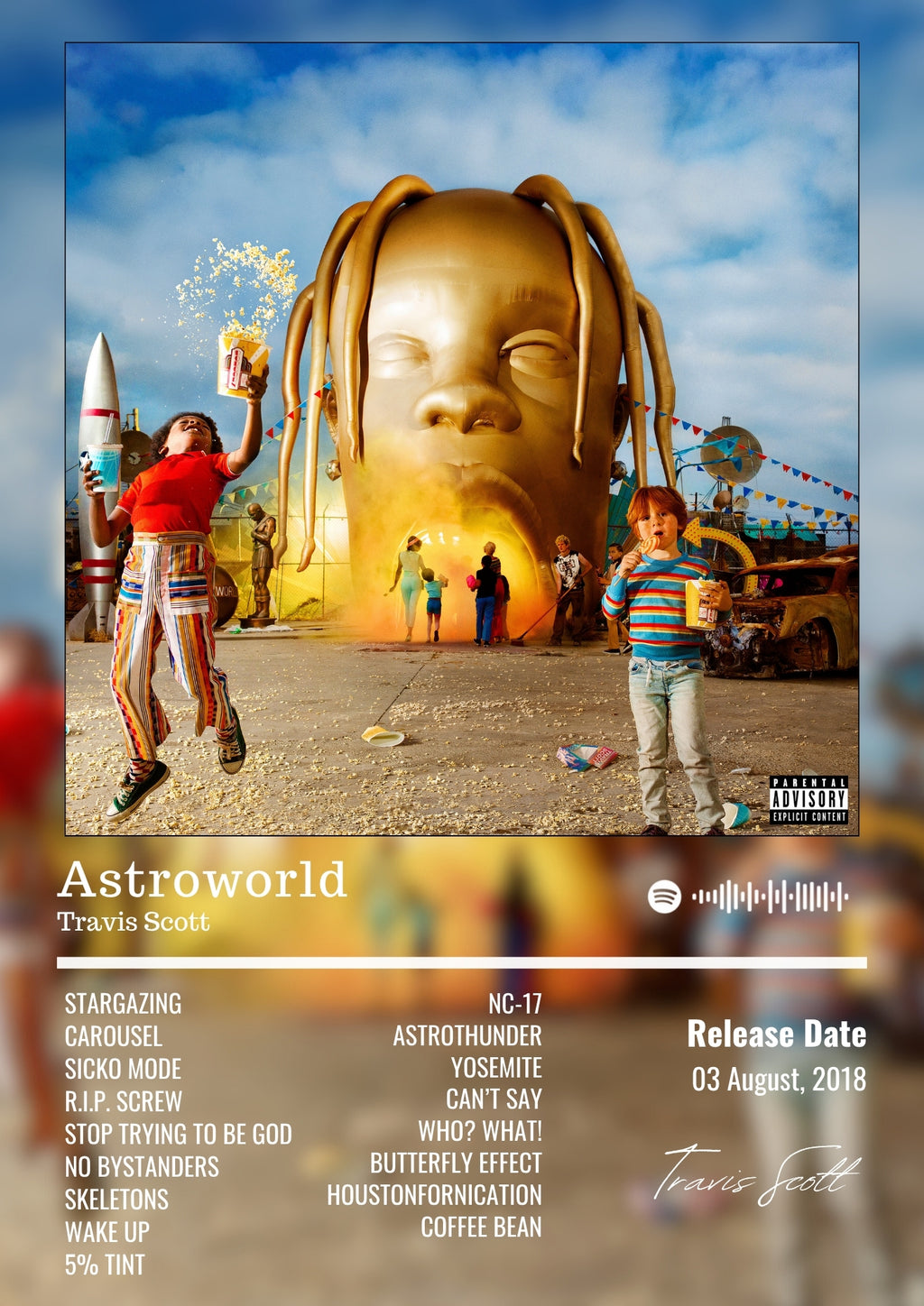 Astroworld - Travis Scott Inspired Album Poster - USA