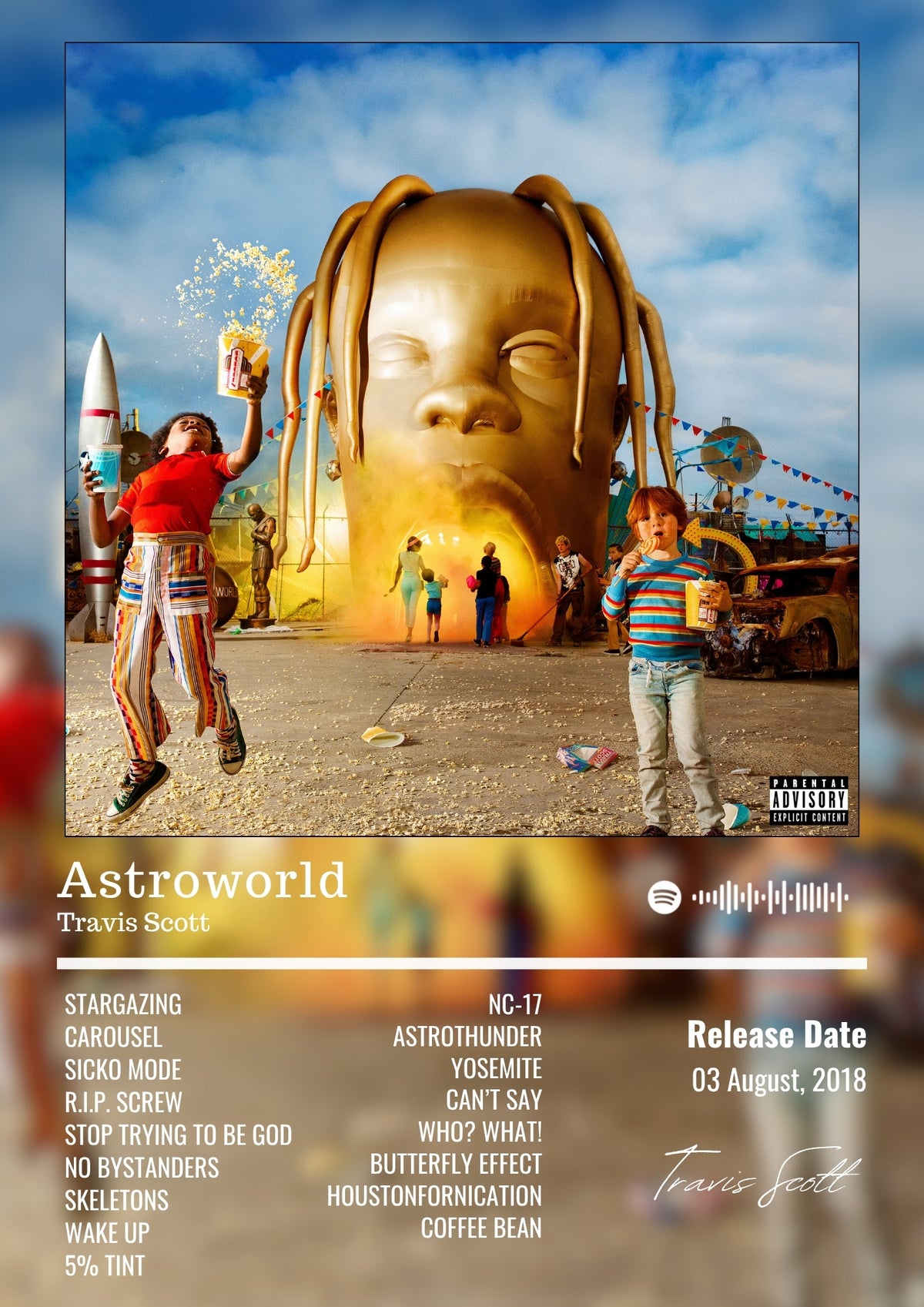 Astroworld - Travis Scott Inspired Album Poster - USA